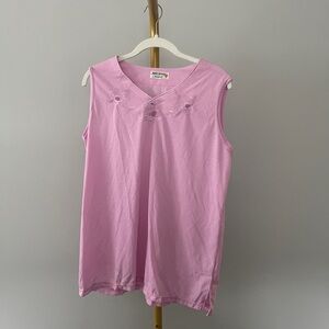 Elegant Pink Embroidered Tank Top